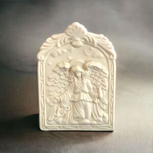Tabletop Guardian Angel Bisque Porcelain Votive Tea Light Candle Light Holder
